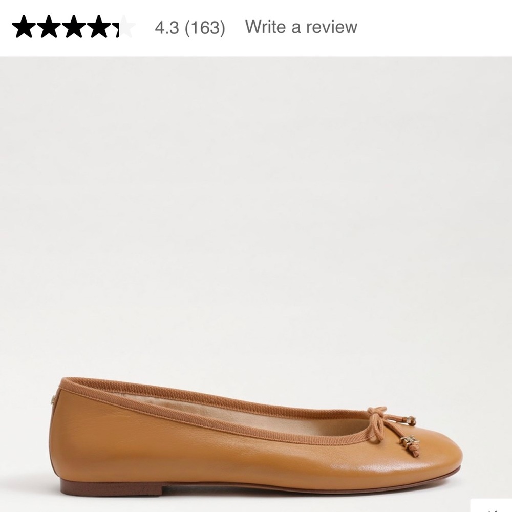 NWOT in box Sam Edelman Womens Felicia Luxe Ballet Flat; 8.5 wide, buff tan